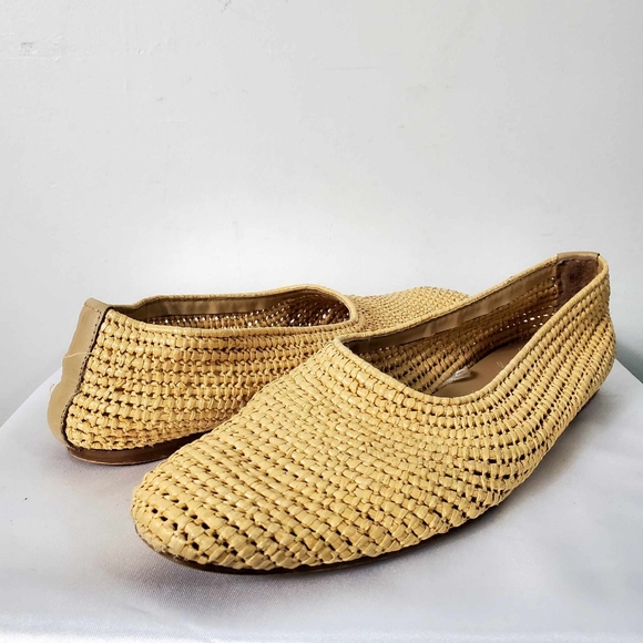 Zara Natural Colored Braided Hand Woven Flat Shoes - Picture 7 of 13